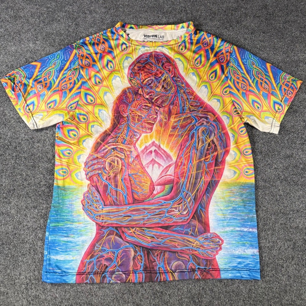 Vision Lab Alex Grey CoSM Shirt Mens The Kiss Psychedelic Tool Art USA